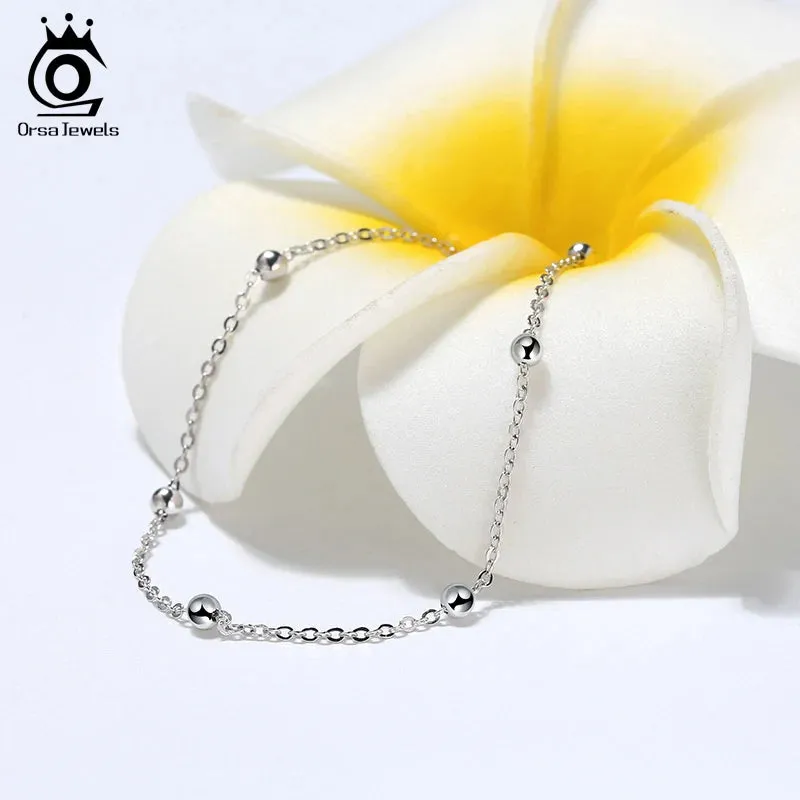 Pure 925 Sterling Silver 1.0mm Cable Chain Bracelet