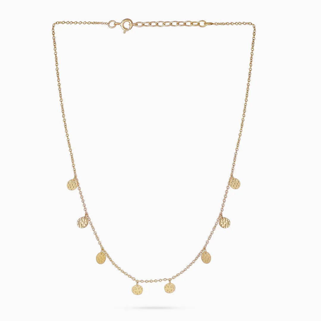 Pure Silver Necklace - Chain Of Mini Rose Gold Coins