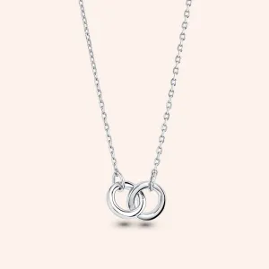 "Ember" High Polished Interlocking Circles Pendant Necklace
