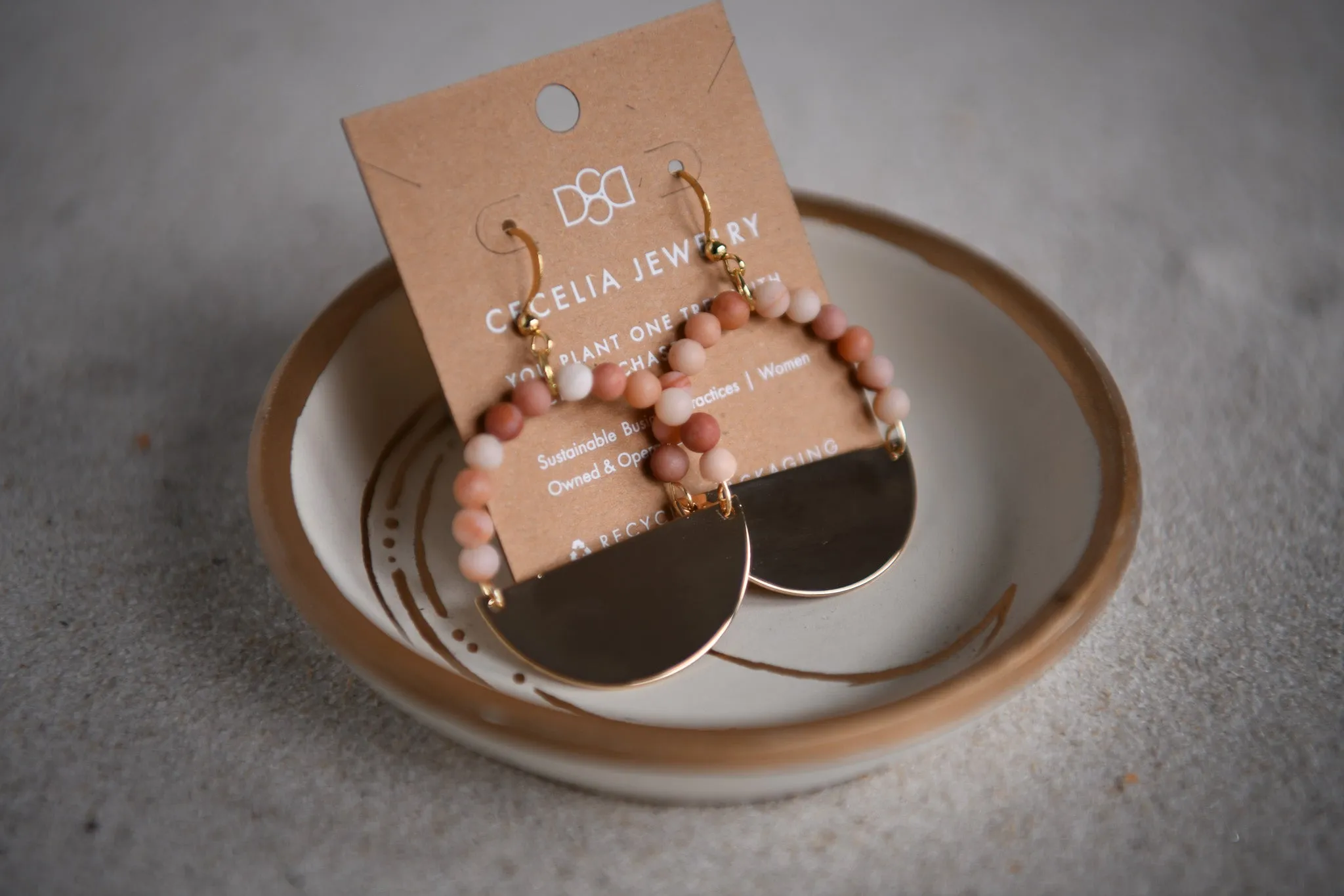 Radiance Half Moon Gold-Plated Gemstone Hoop Earrings