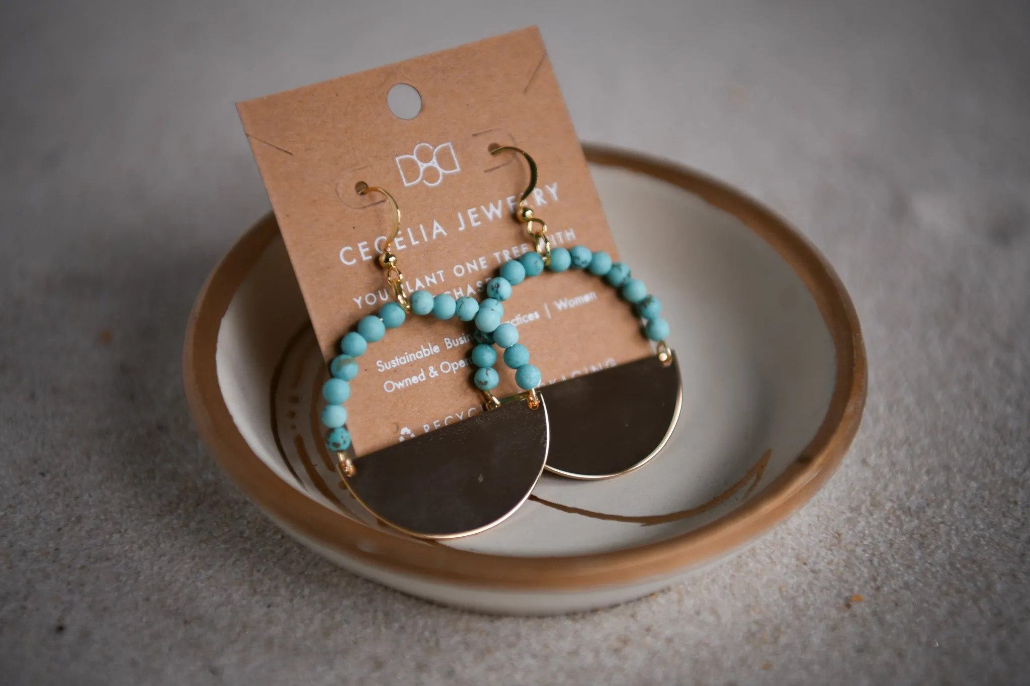 Radiance Half Moon Gold-Plated Gemstone Hoop Earrings
