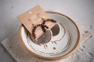 Radiance Half Moon Gold-Plated Gemstone Hoop Earrings