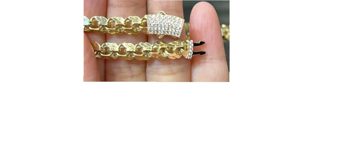 Real 10K Hollow Chino Necklace Chain & Bracelets