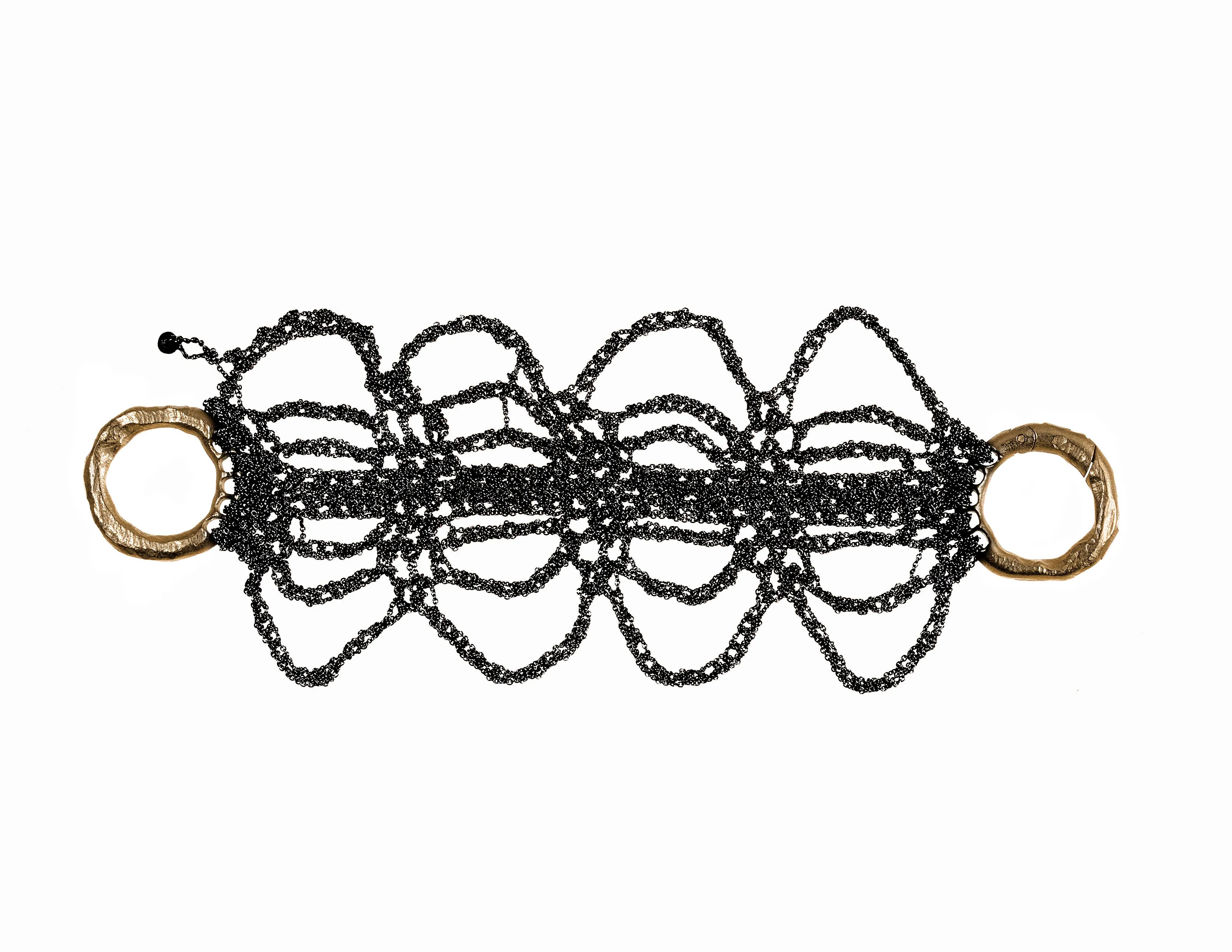 Reaper Bracelet in Charcoal w/ Brass Ring Clasp