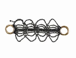 Reaper Bracelet in Charcoal w/ Brass Ring Clasp