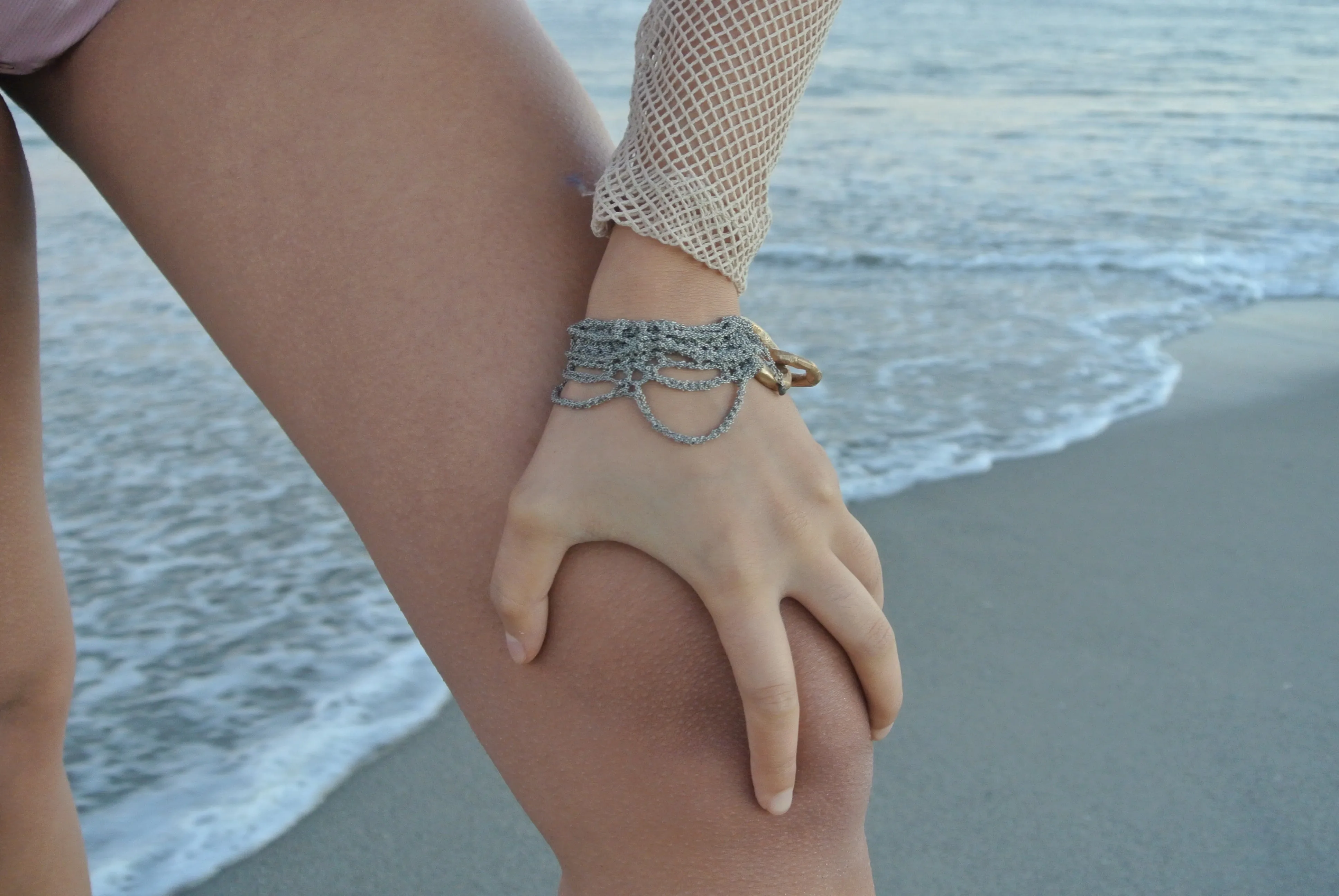Reaper Bracelet in Charcoal w/ Brass Ring Clasp