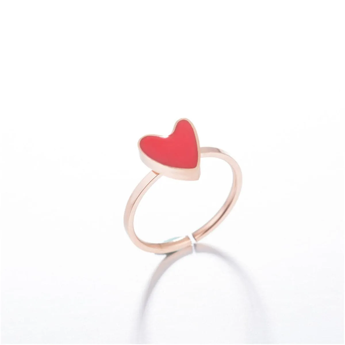 Red & 18K Gold-Plated Heart Ring