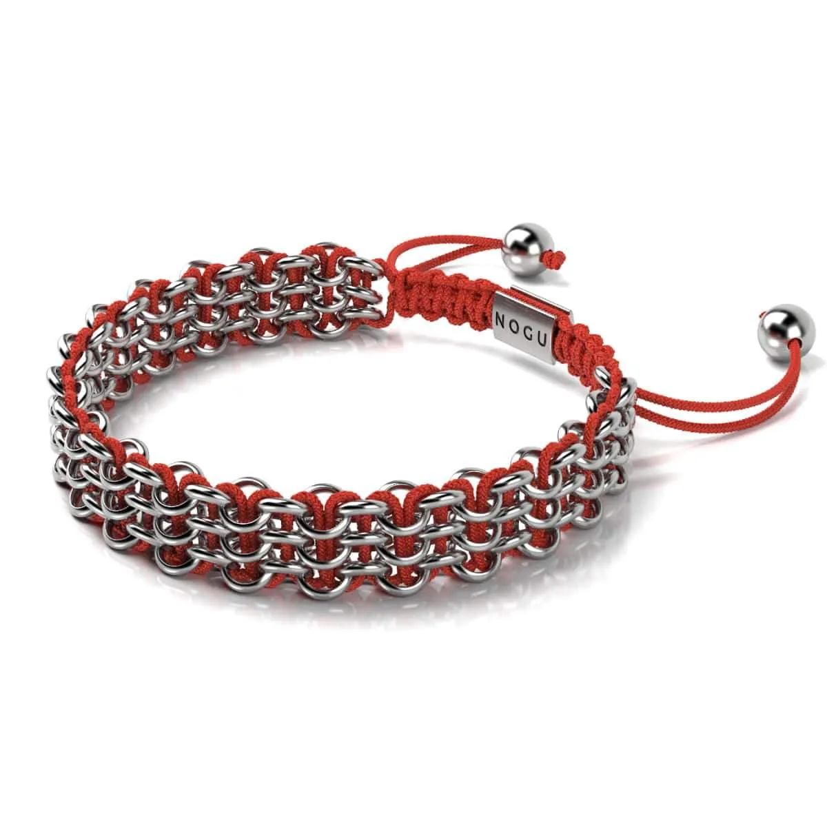 Red Panda Links | Original Kismet Bracelet | Red x Silver