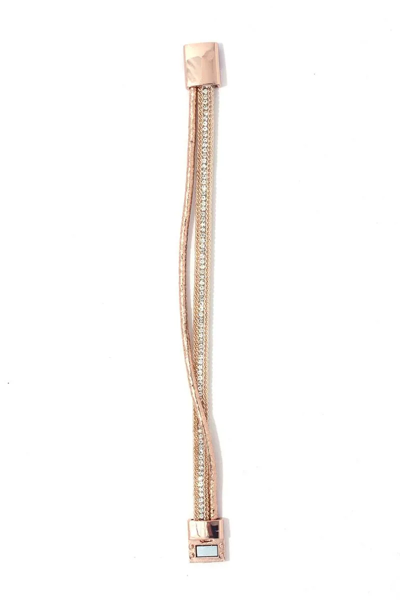 Rhinestone chain magnetic bracelet