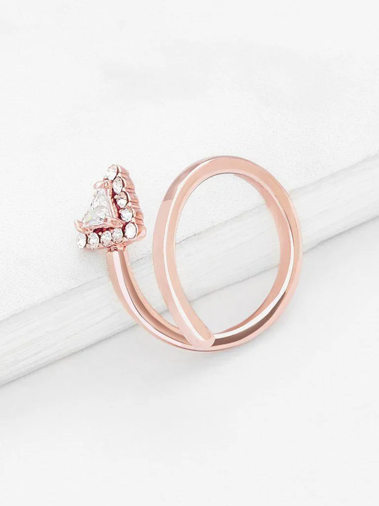 Rhinestone Triangle Design Wrap Ring
