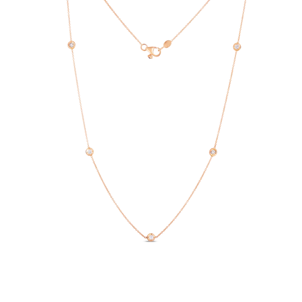 Roberto Coin 18k Gold 5 Station Diamond Necklace