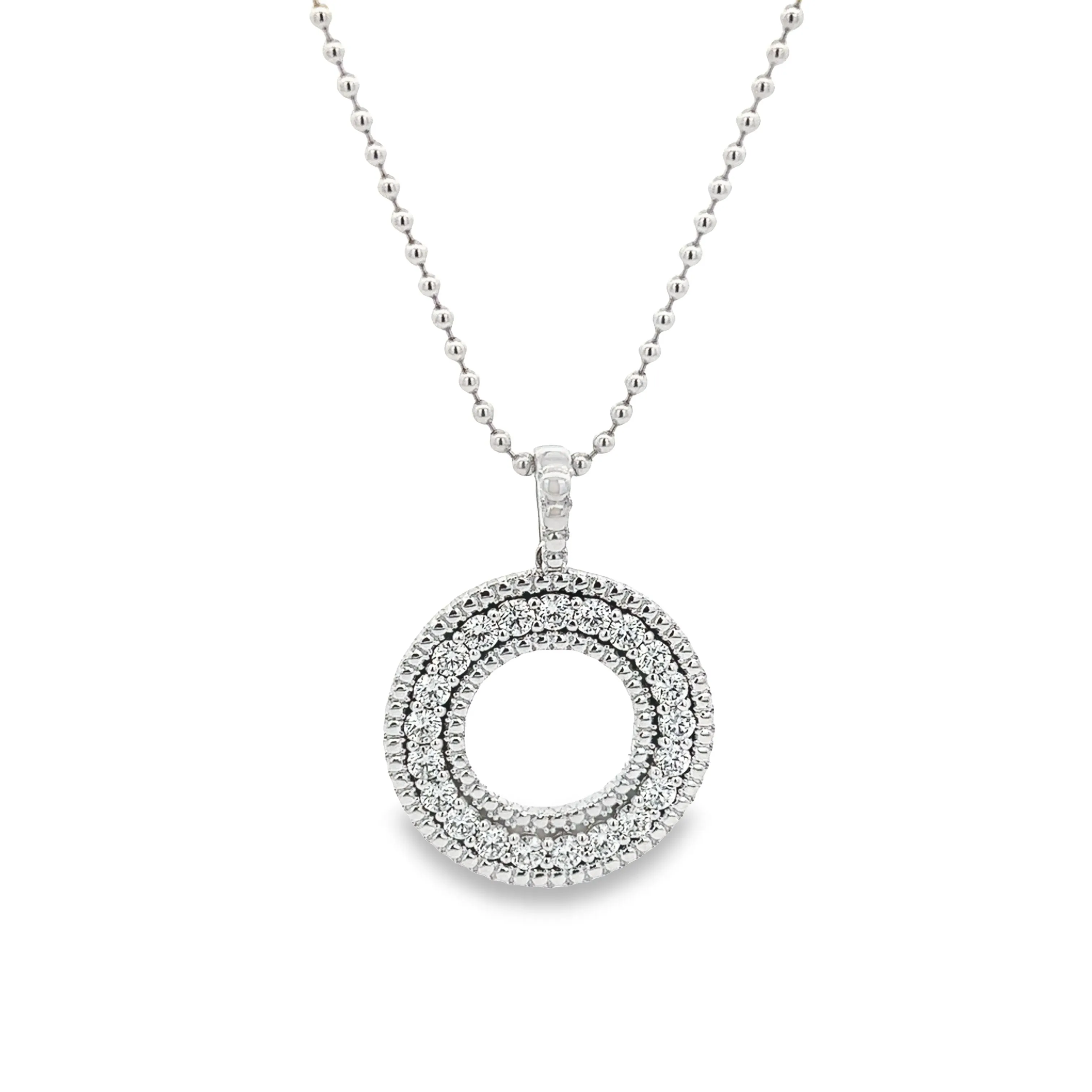 Roberto Coin 18k White Gold Diamond Circle Necklace