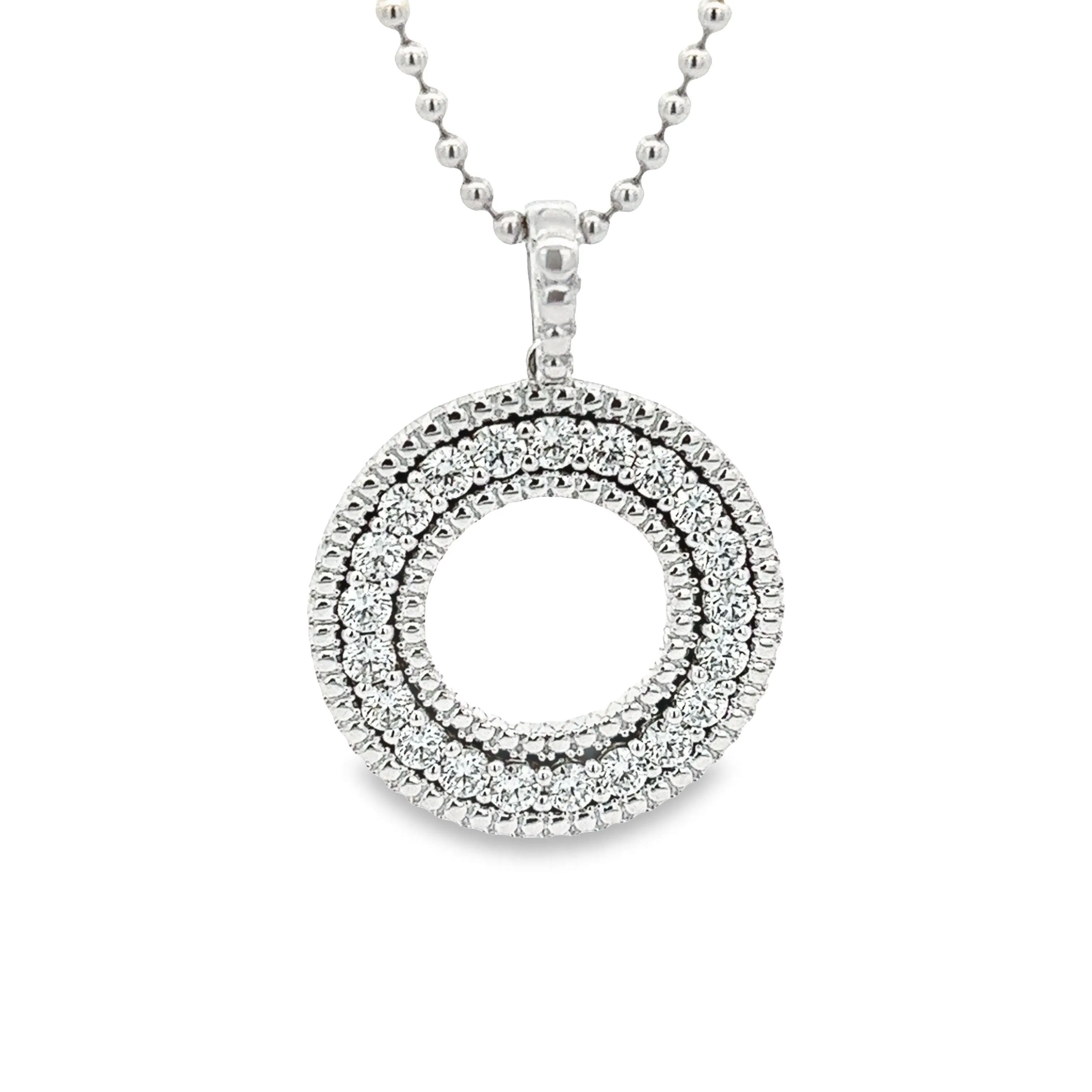 Roberto Coin 18k White Gold Diamond Circle Necklace