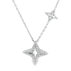Roberto Coin 18K White Gold Diamond Princess Star Necklace
