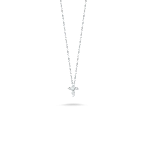 Roberto Coin 18K White Gold Mini Cross Diamond Necklace