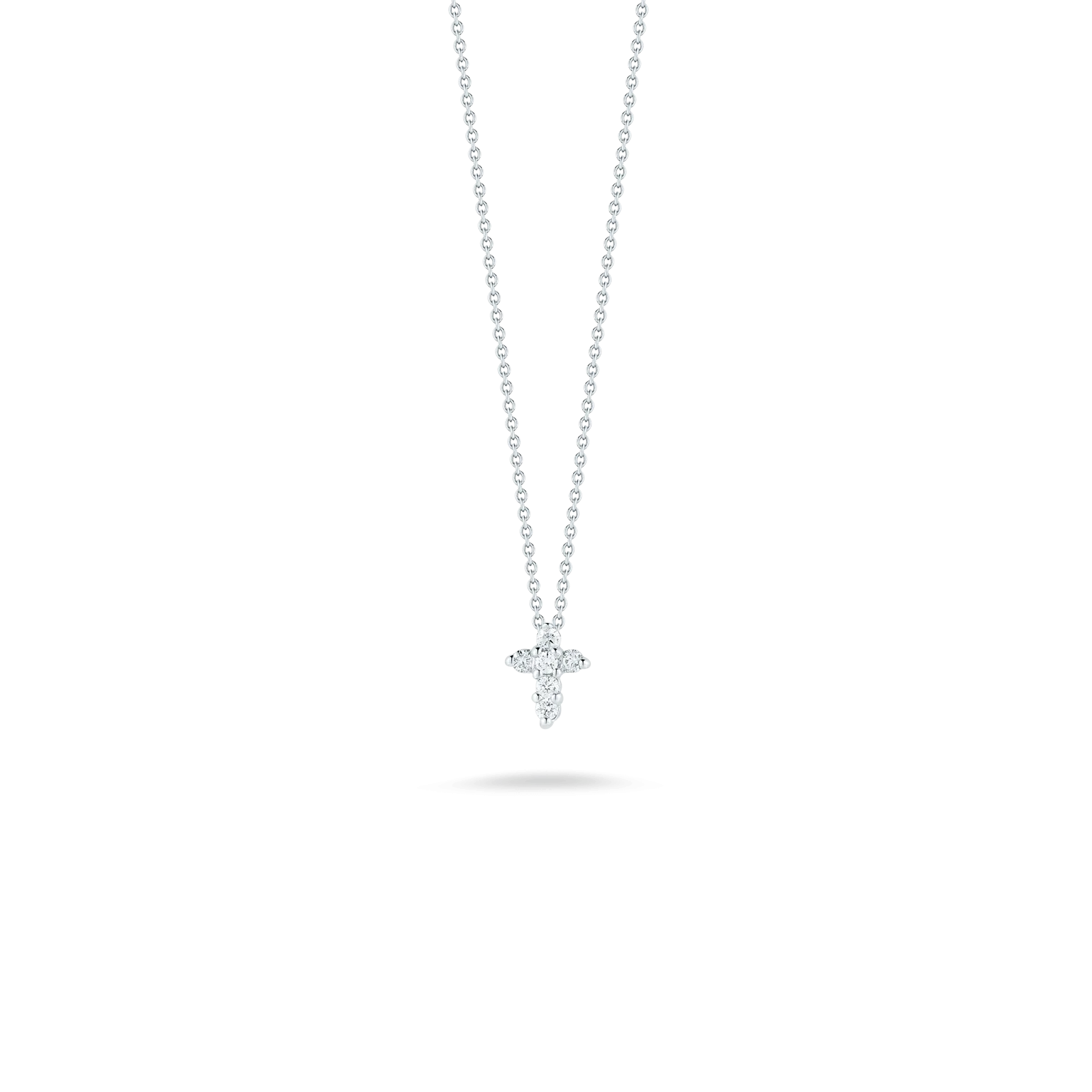 Roberto Coin 18K White Gold Mini Cross Diamond Necklace