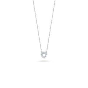 Roberto Coin 18K White Gold Mini Heart Diamond Necklace