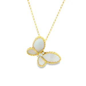 Roberto Coin 18K Yellow Gold Diamond and MOP Butterfly Pendant