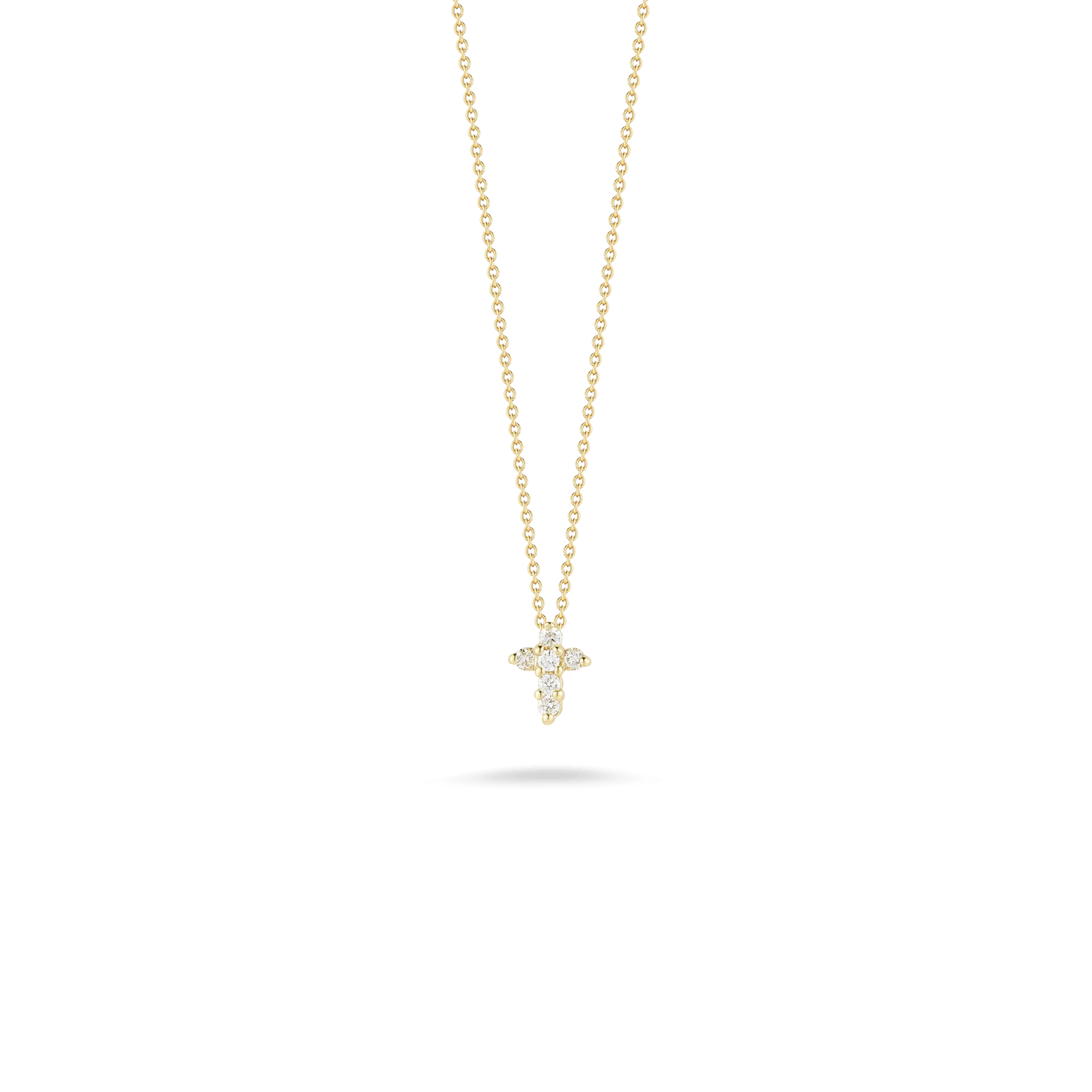 Roberto Coin 18K Yellow Gold Mini Cross Diamond Necklace