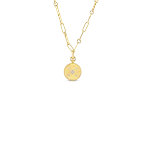 Roberto Coin 18K Yellow Gold Venetian Princess Diamond Disc Necklace