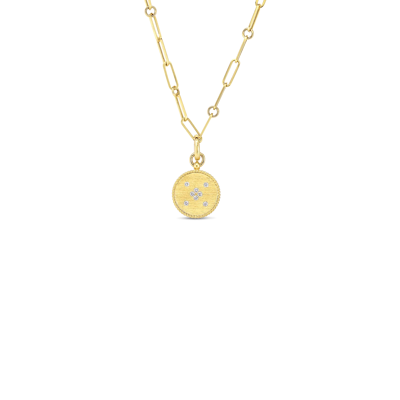 Roberto Coin 18K Yellow Gold Venetian Princess Diamond Disc Necklace