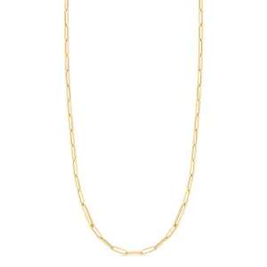 Roberto Coin Designer Gold 18K Yellow Gold Alternating Size Paperclip Link Chain, 17"