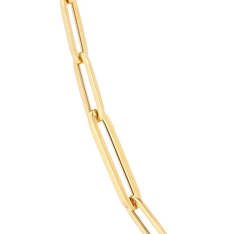 Roberto Coin Designer Gold 18K Yellow Gold Alternating Size Paperclip Link Chain, 17"