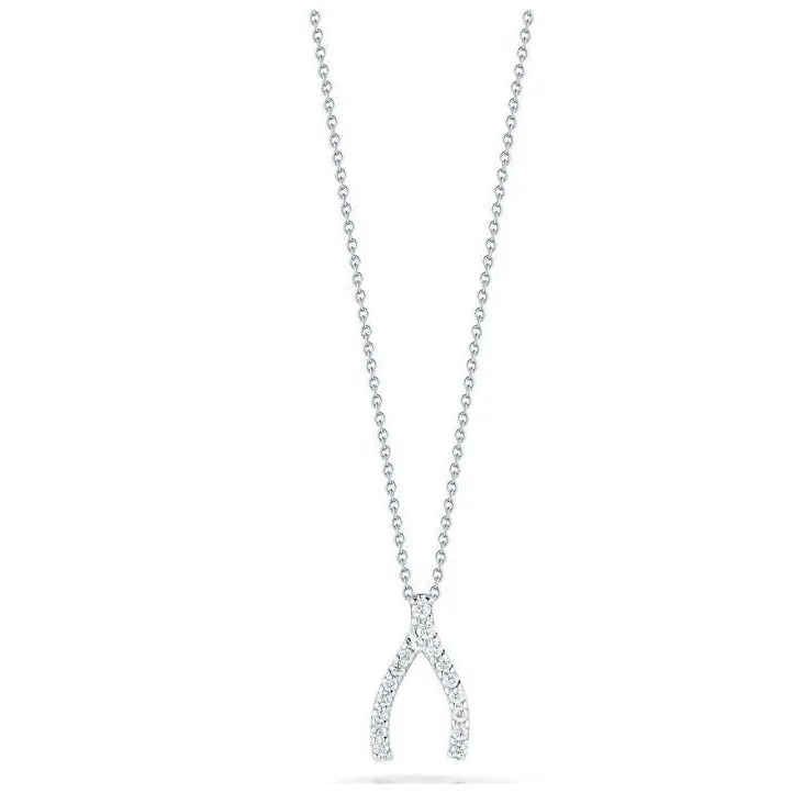 Roberto Coin Diamond Wishbone Pendant
