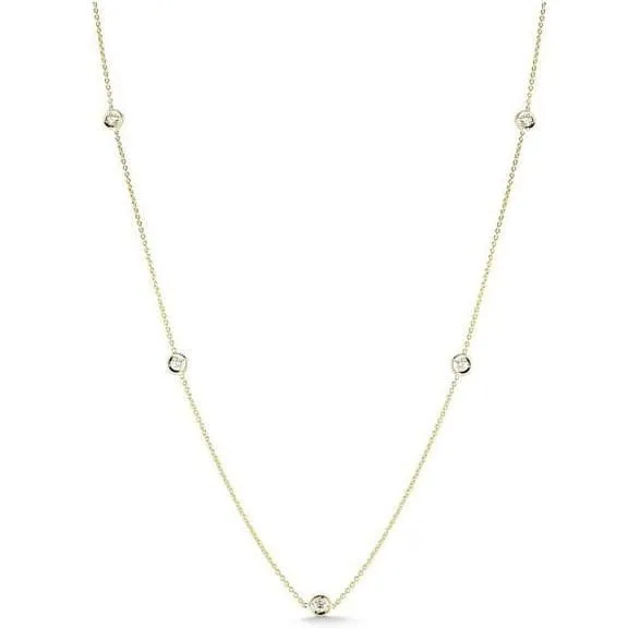 Roberto Coin Diamonds By The Inch 18k Yellow Gold Necklace