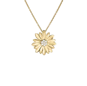 Roberto Coin Margherita Yellow Gold Diamond Flower Pendant