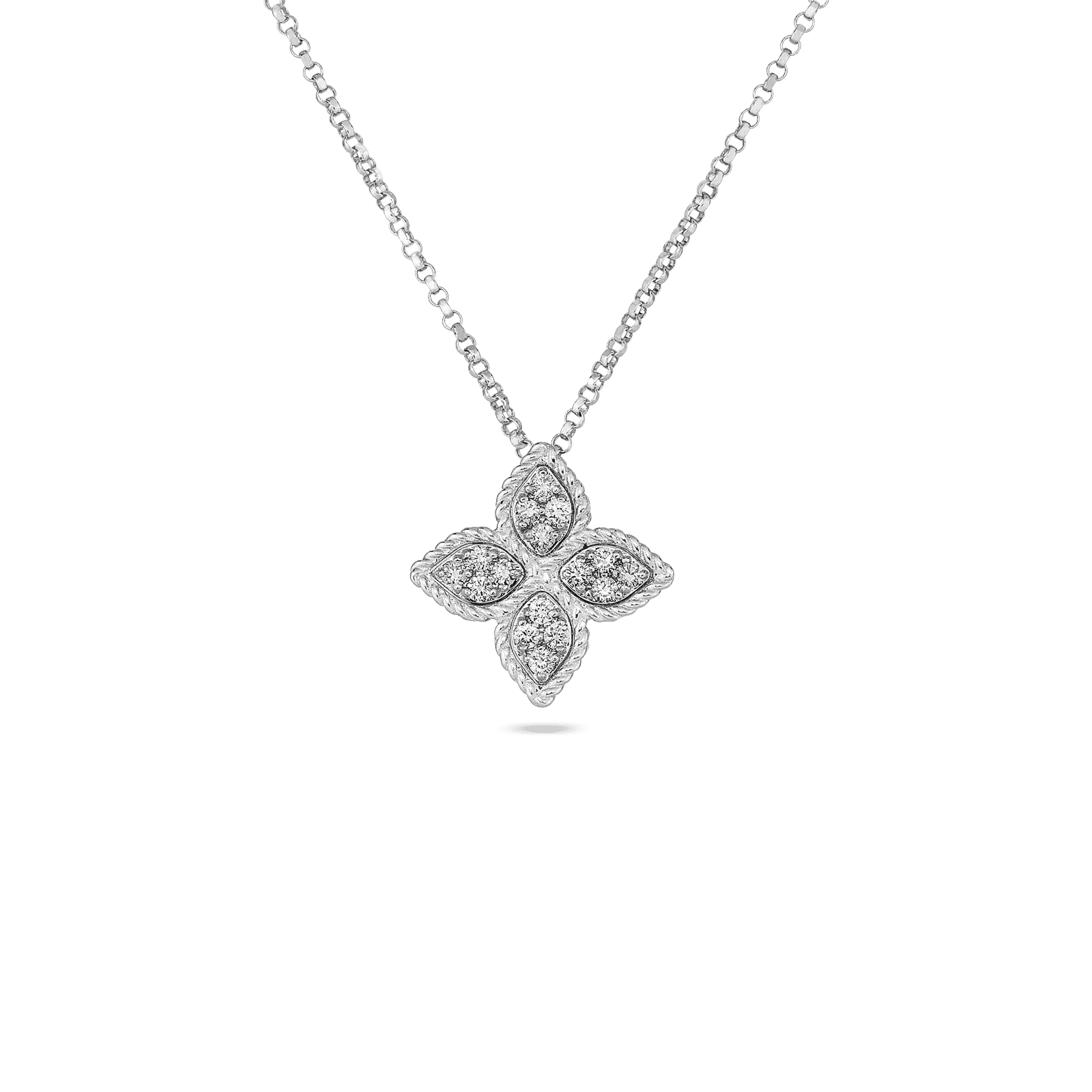 Roberto Coin Medium Flower Pendant with Diamonds