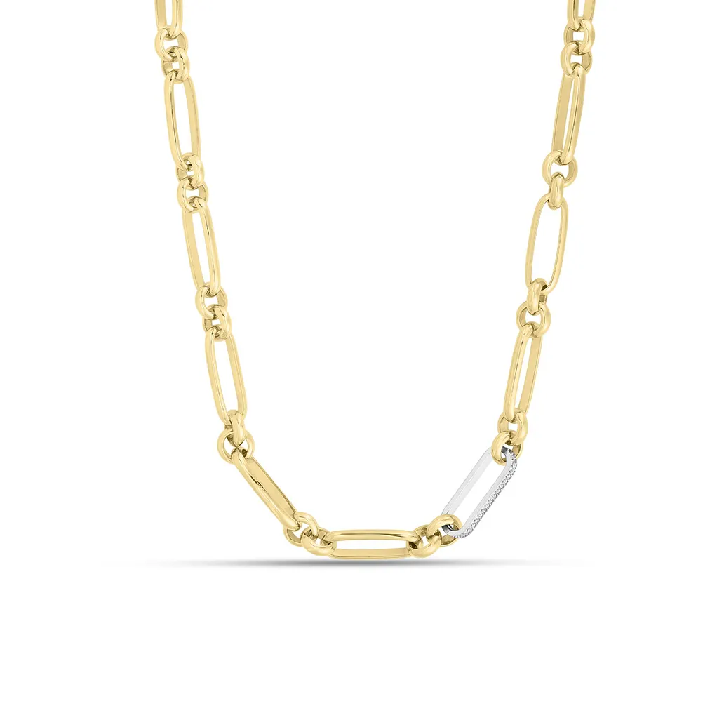 Roberto Coin Oro Classic Mixed Metals Diamond Necklace