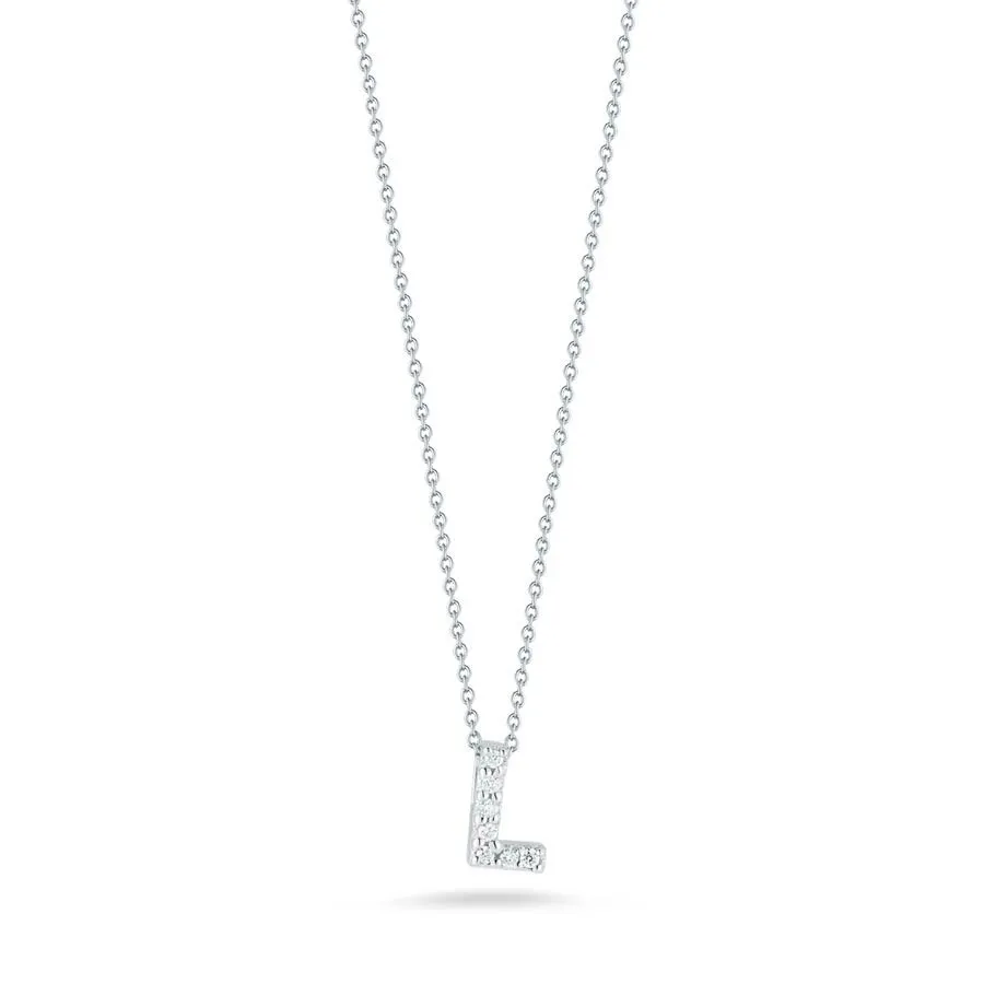 Roberto Coin "L" Love Letter Diamond Pendant Necklace