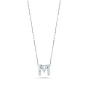Roberto Coin "M" Love Letter Diamond Pendant Necklace