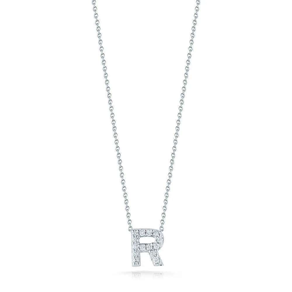 Roberto Coin "R" Love Letter Diamond Pendant Necklace