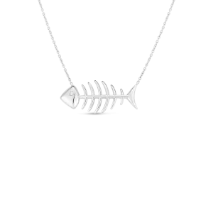 Roberto Coin Tiny Treasure 18K White Gold Fishbone Pendant