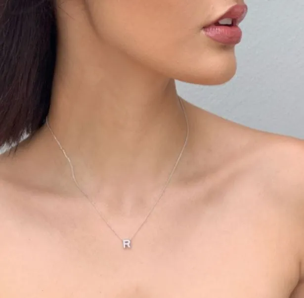 Roberto Coin Tiny Treasures 18K White Gold Diamond Love Letter 'C' Necklace