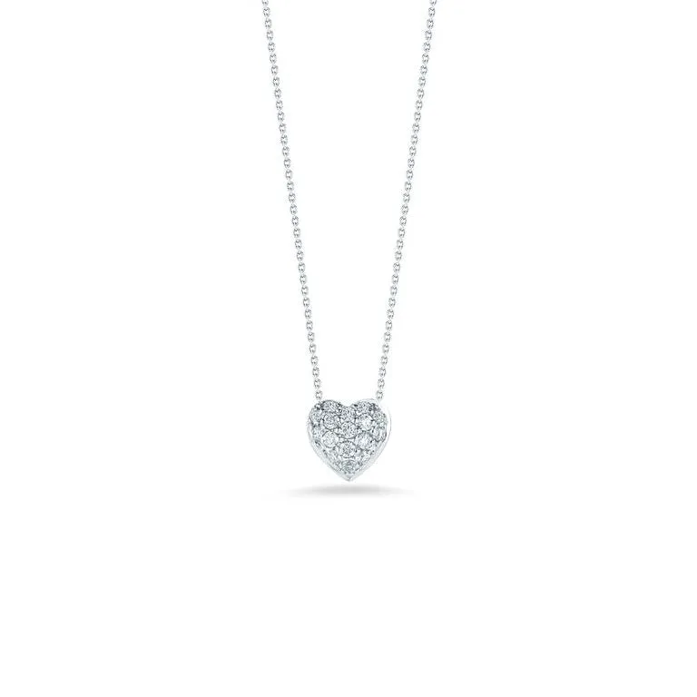 Roberto Coin Tiny Treasures White Gold and Diamond Heart Pendant