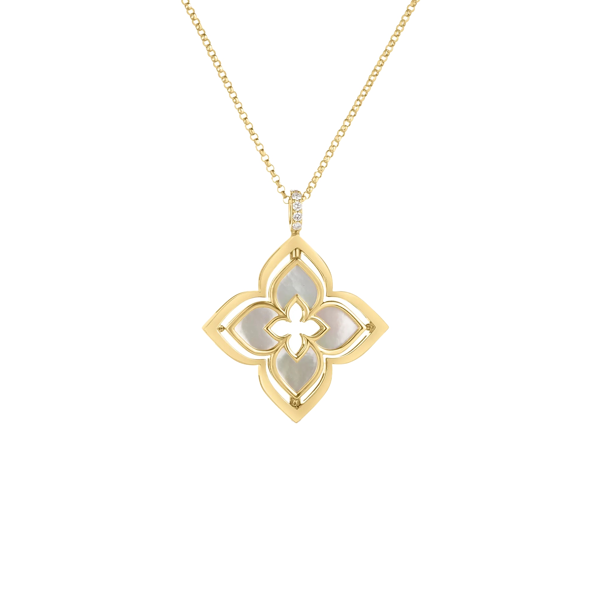 Roberto Coin Venetian Pirouette Mother-of-Pearl and Diamond Pendant