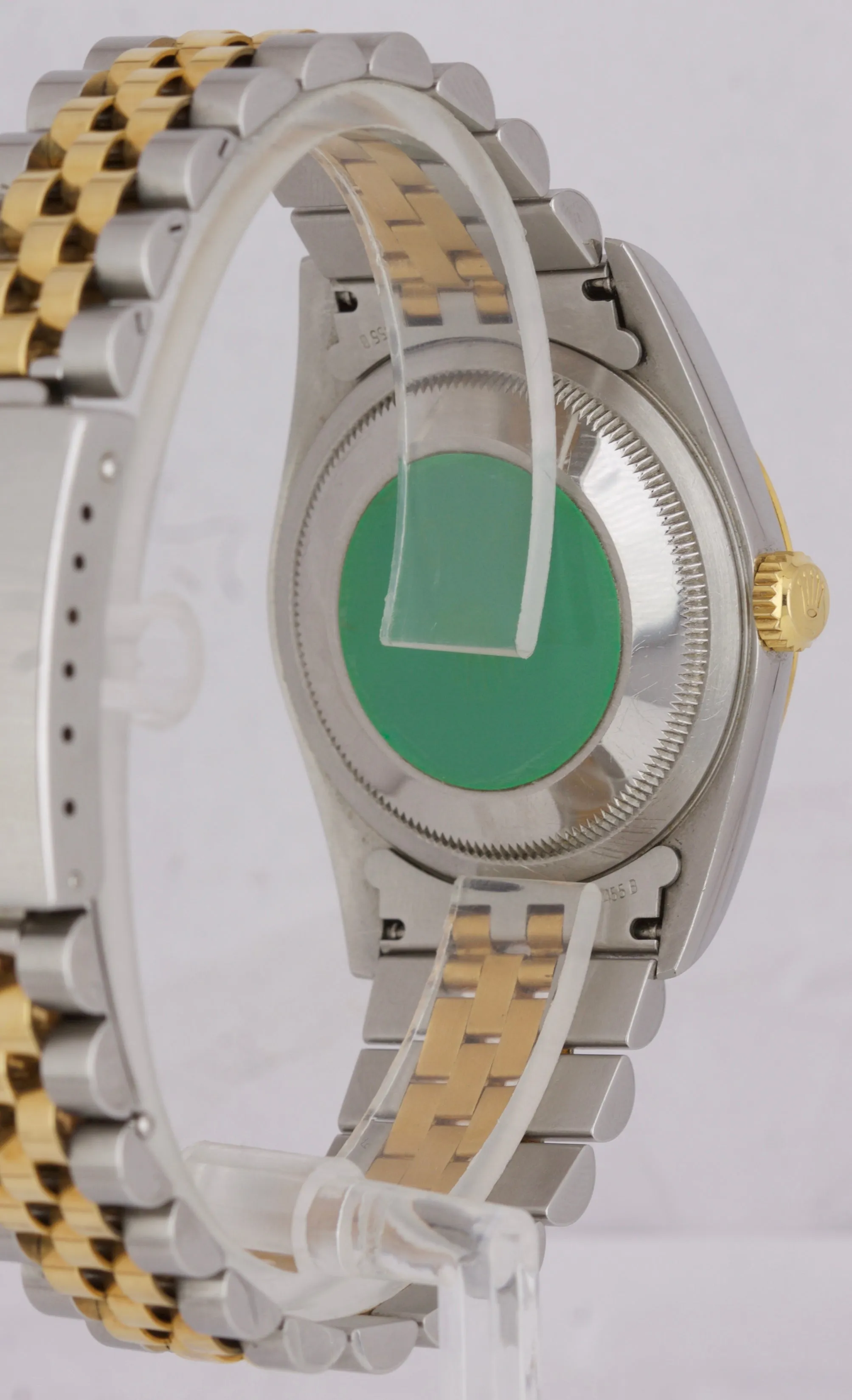 Rolex DateJust 36mm 16203 STEEL ROMAN Two-Tone NO-HOLES 18K Gold Watch 16233