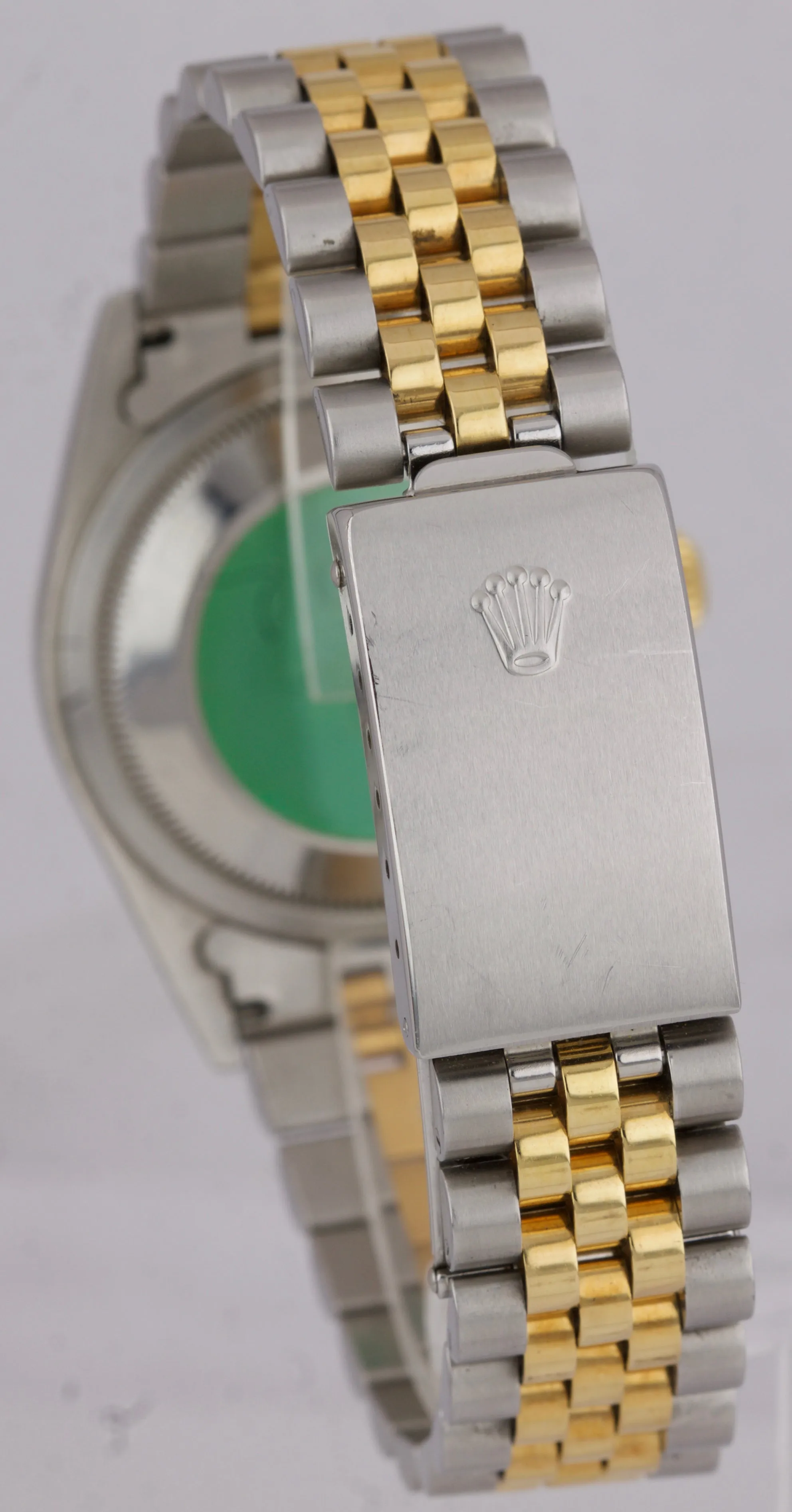 Rolex DateJust 36mm 16203 STEEL ROMAN Two-Tone NO-HOLES 18K Gold Watch 16233
