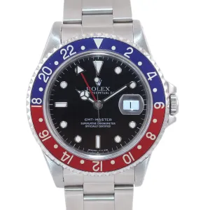 Rolex GMT-Master Tritium Dial Pepsi Blue Red Steel 40mm 16700 Watch