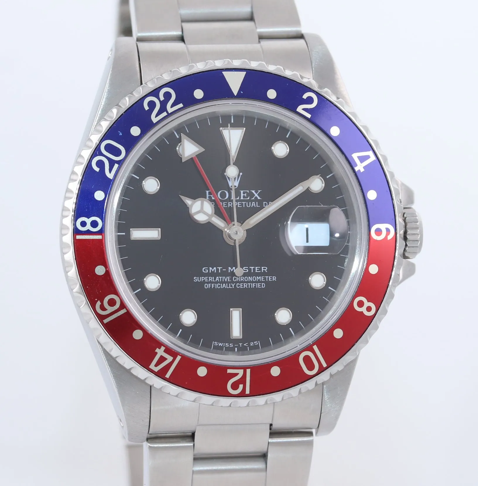 Rolex GMT-Master Tritium Dial Pepsi Blue Red Steel 40mm 16700 Watch