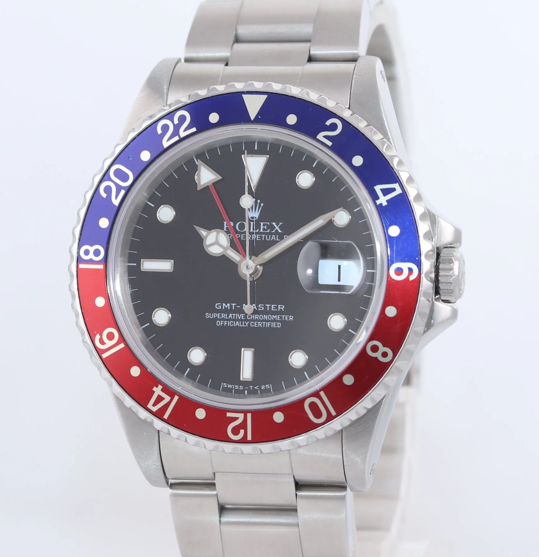 Rolex GMT-Master Tritium Dial Pepsi Blue Red Steel 40mm 16700 Watch