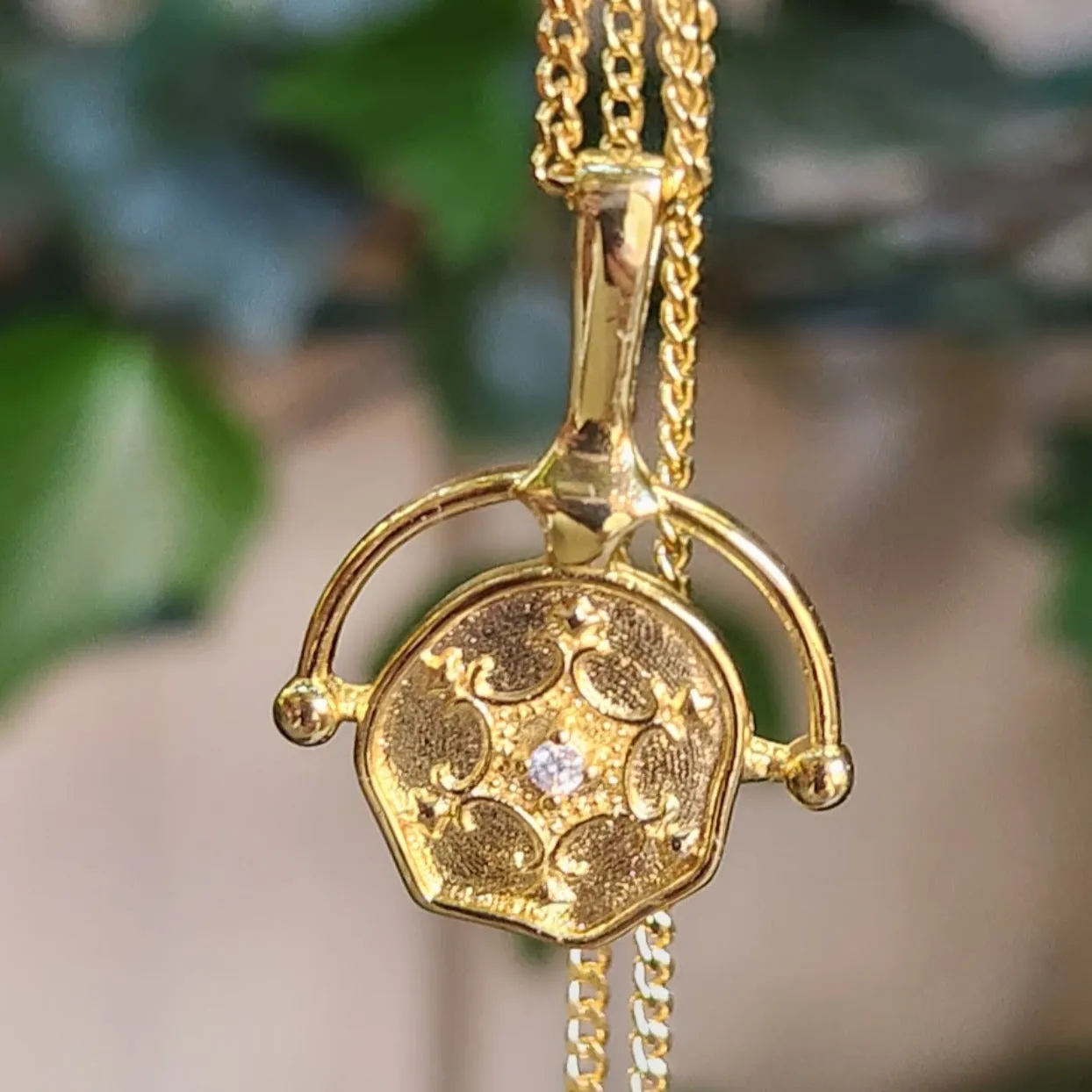 ROMAN COIN CUBIC ZIRCONIA VERMEIL 925 NECKLACE
