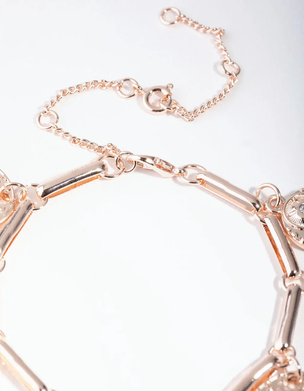 Rose Gold Plated Large Coin Bracelet