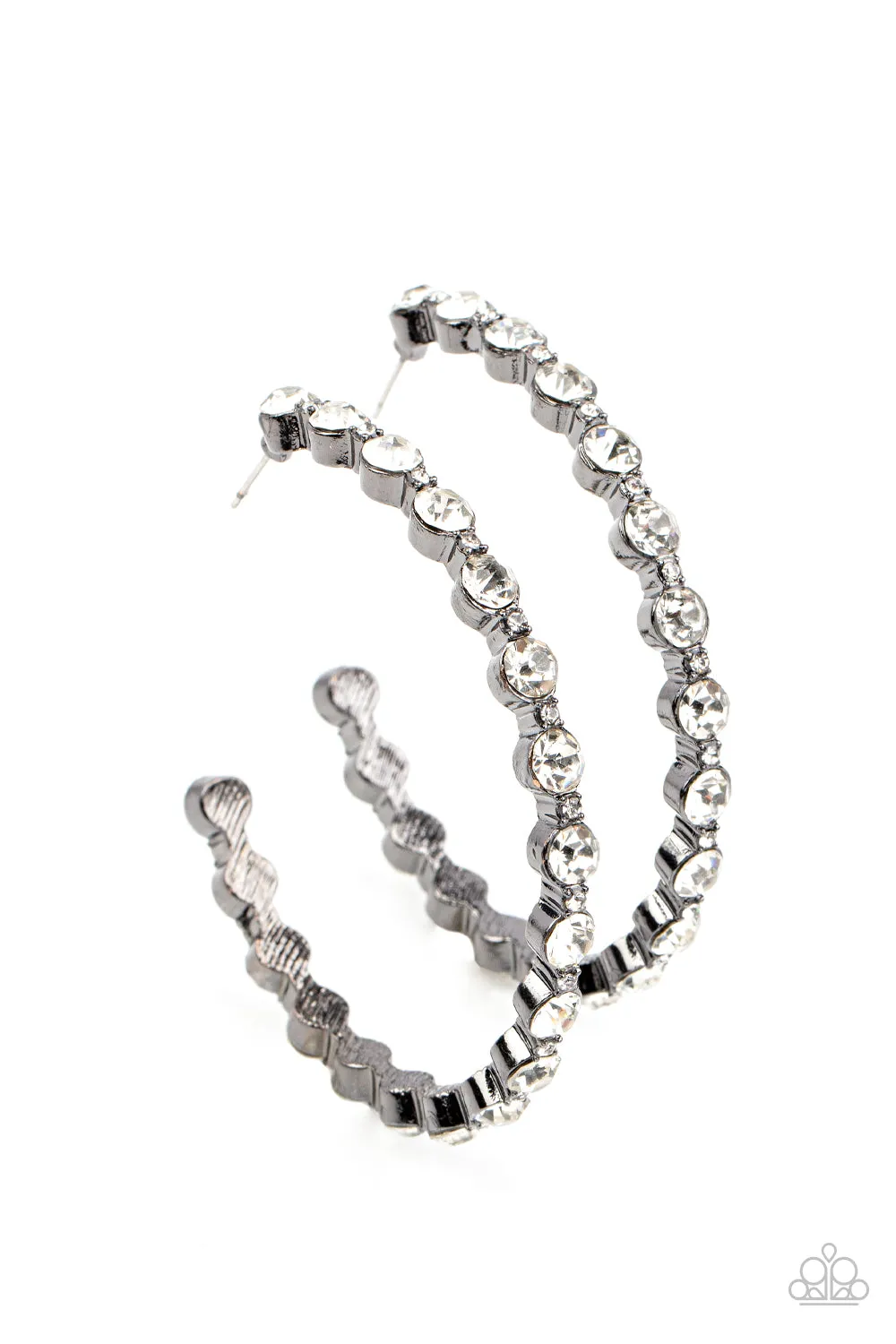 Royal Reveler - Black (Gunmetal) Hoop Earring