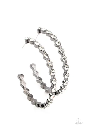 Royal Reveler - Black (Gunmetal) Hoop Earring