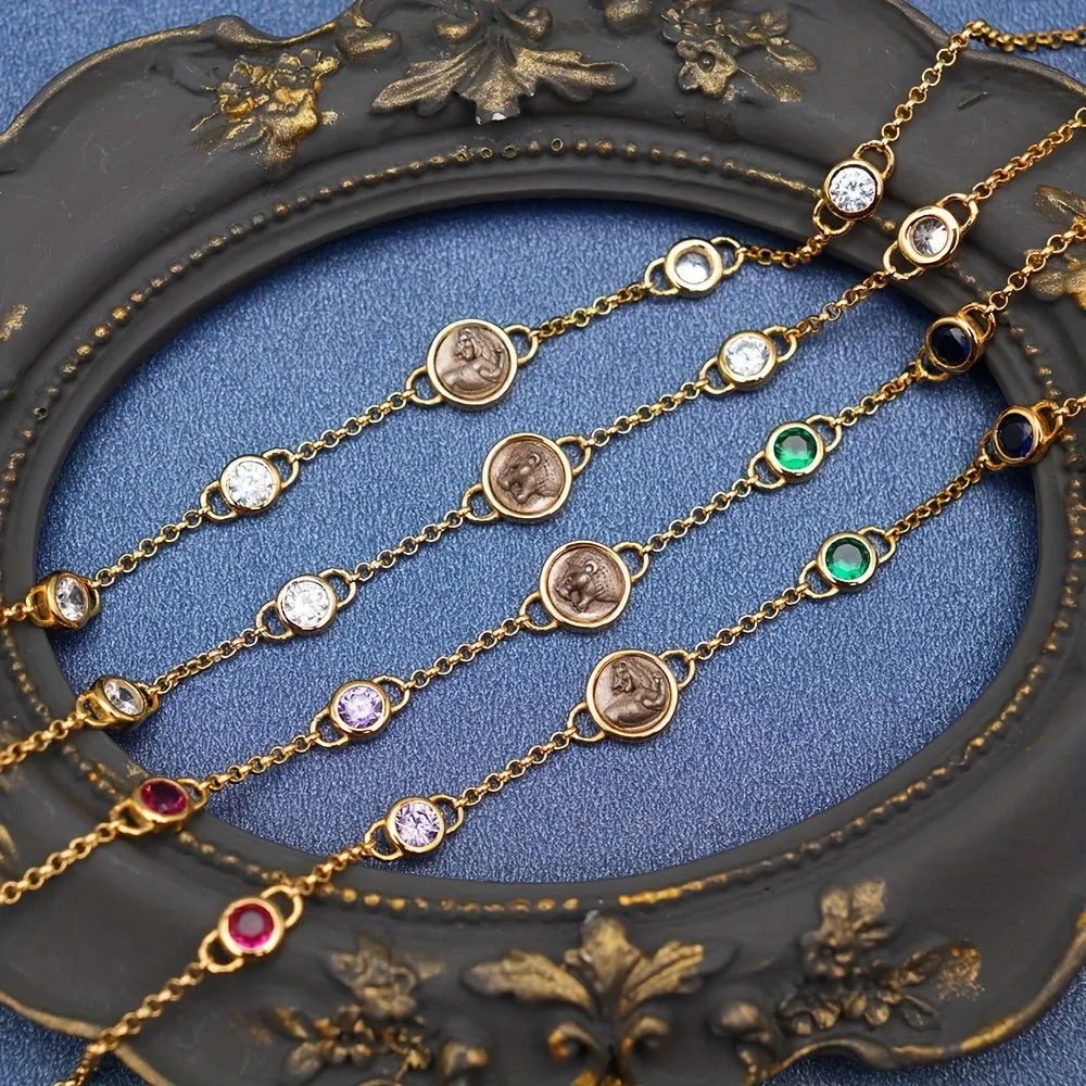 S925 Sterling Silver Lion Coin Necklace Women Birthday Wedding Jewelry