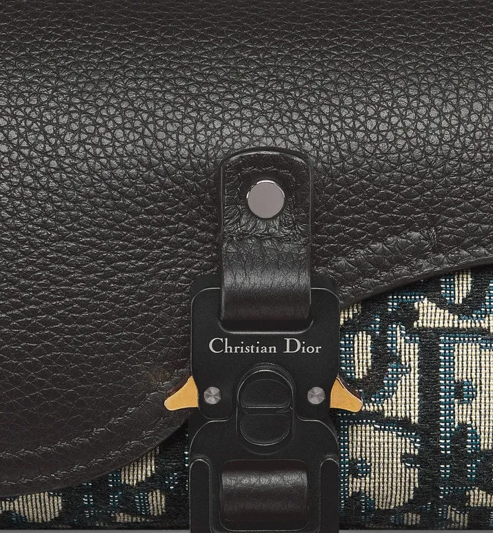 Saddle Watch Case • Beige and Black Dior Oblique Jacquard and Black Grained Calfskin